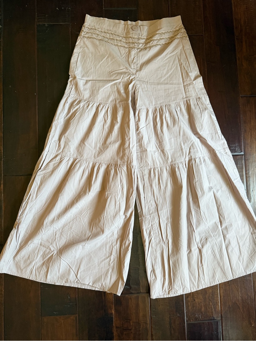 BNWT Nekane NKN Pataya Boho Tiered Wide Leg Pants M
